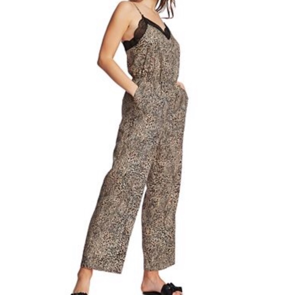 Leopard jumpsuit.